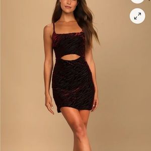 Lulus Animal Print Velvet Bodycon Dress